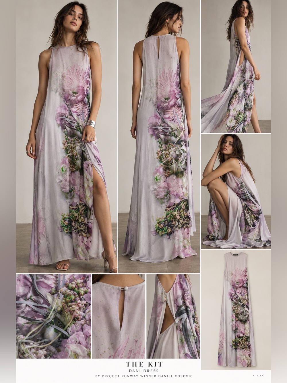 The Kit Daniel Vosovic Dani Lilac Floral Maxi Dress Project Runway